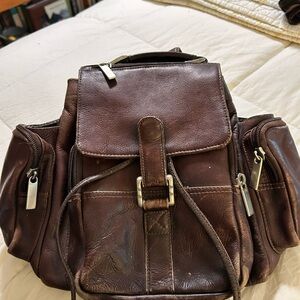 Brown Leather Backpack, Vintage ‘90’s, Small